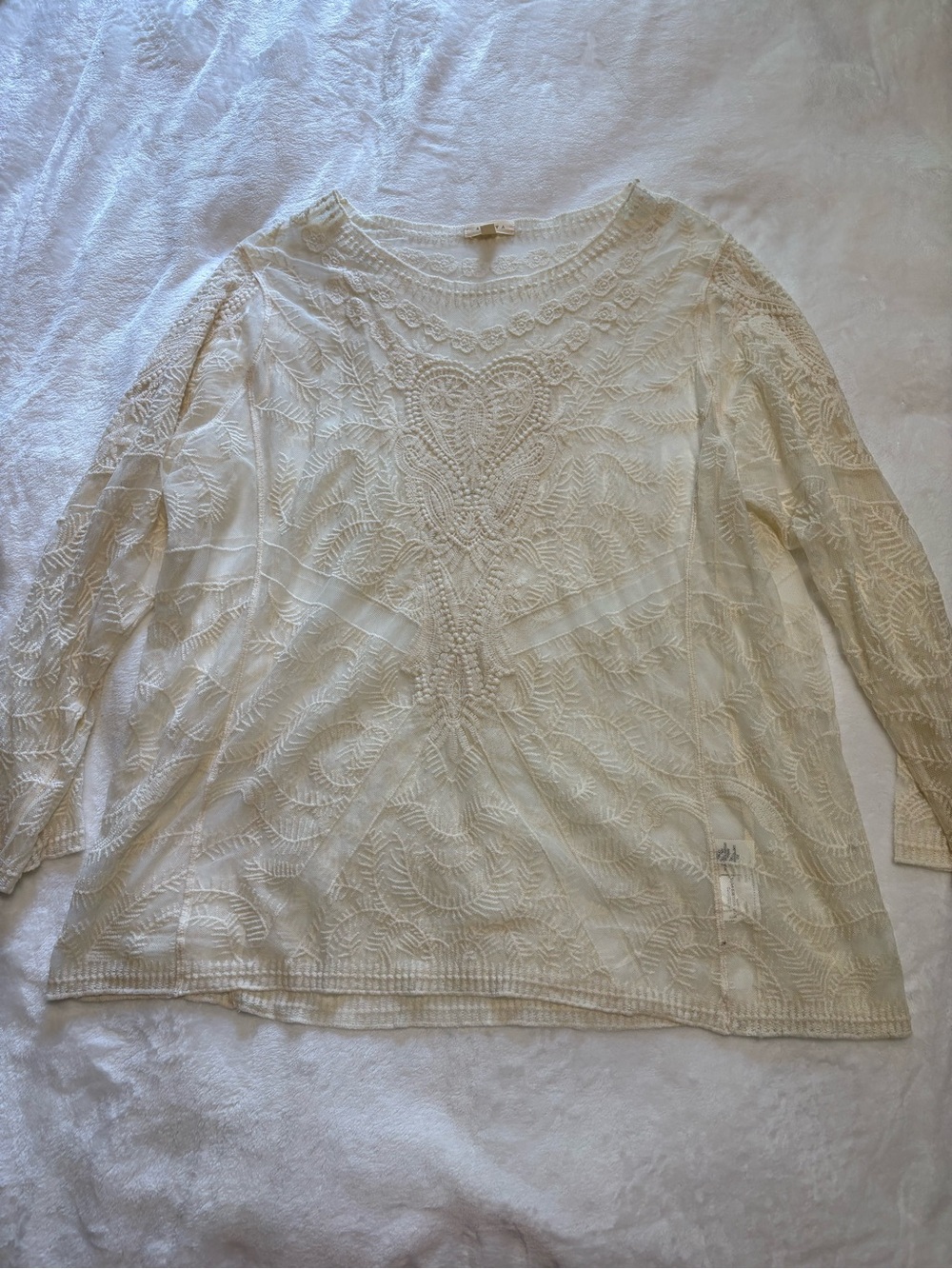 ADIVA CREAM LACE LONG SLEEVE